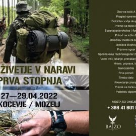 Član udruge na tečaju “Preživljavanje u prirodi” u Sloveniji